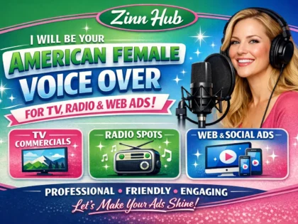 be your american female voice over for tv