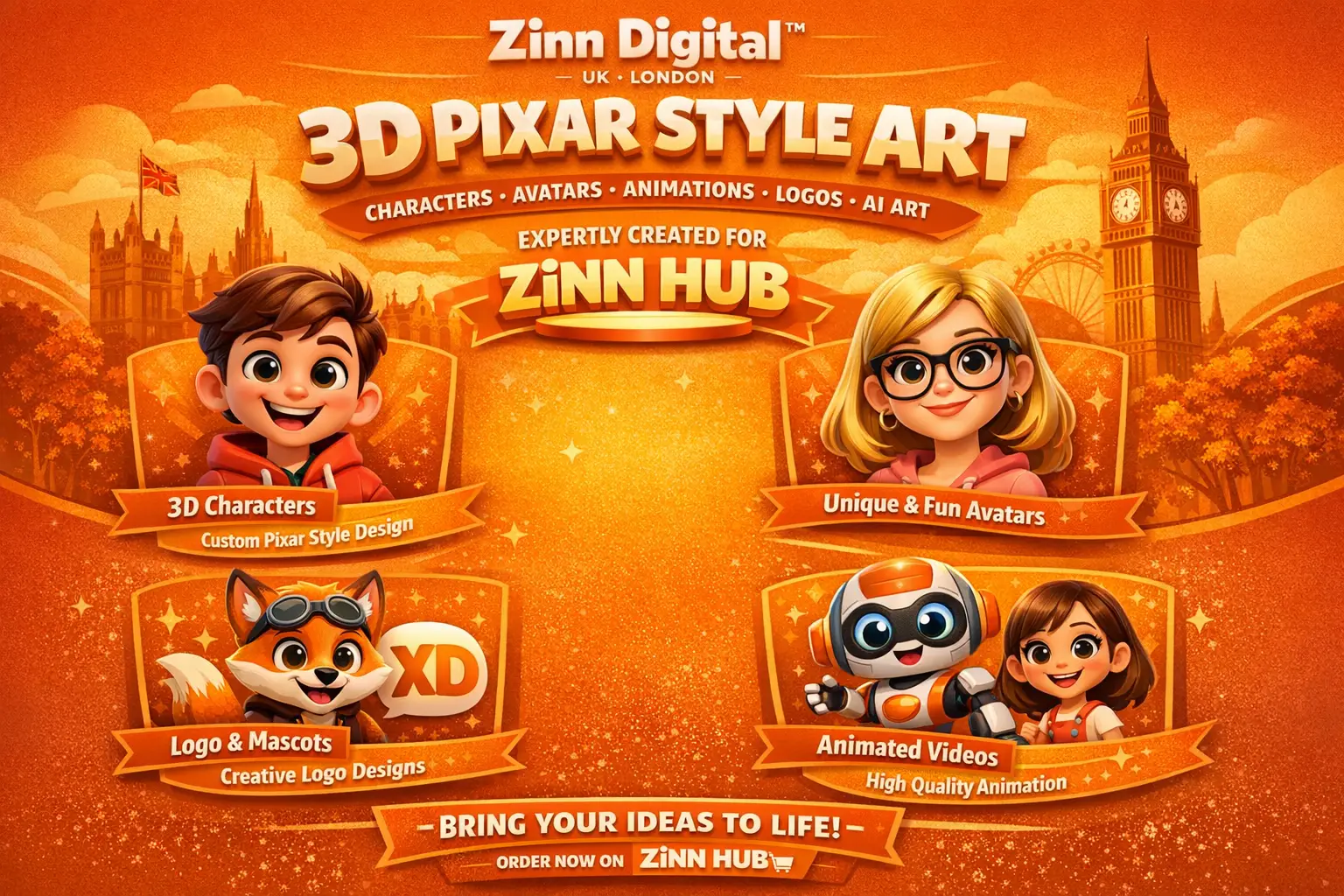Create 3D Pixar Style Cartoon Character, Avatar, Animation, Logo, Or Ai Art 1 Create 3D Pixar Style Cartoon Character
