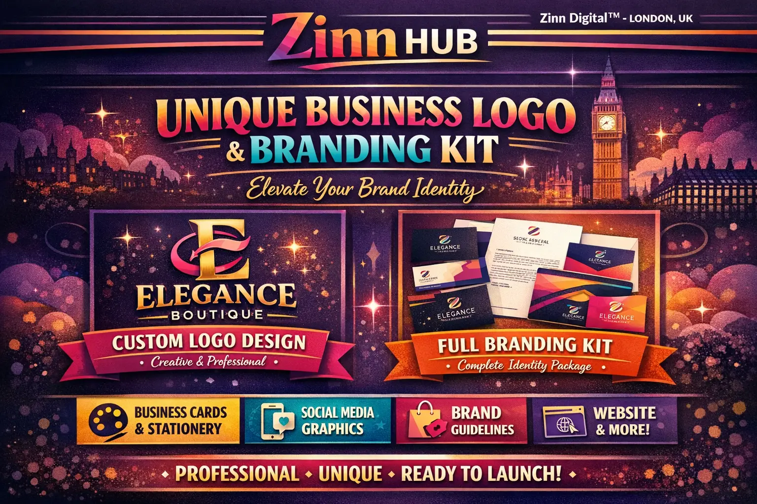 Create A Unique Business Logo With Complete Branding Kit - Zinn Digital ™ 1 Create A Unique Business Logo With Complete Branding Kit - Zinn Digital ™