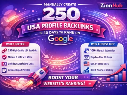 manually create 250 USA profile backlinks in 30 day to rank on google