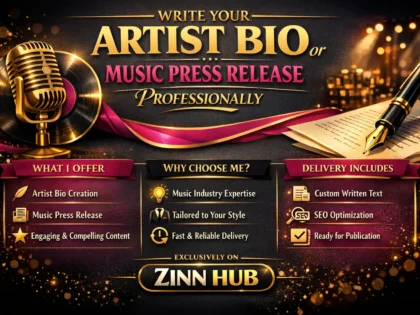 write your artist bio or music press release professionally