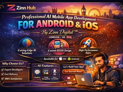 Professional AI mobile app development for Android & iOS by Zinn Digital ™