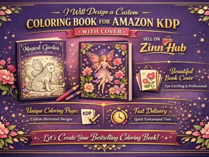 design a custom coloring book for amazon KDP with cover