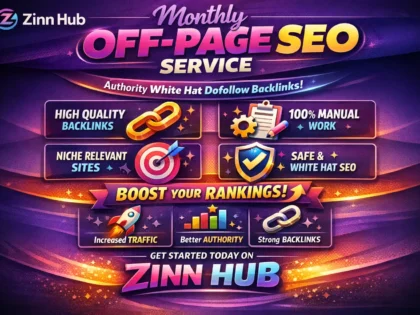do monthly off page SEO service using authority white hat dofollow backlink