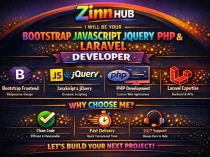 be your bootstrap javascript jquery php and laravel developer