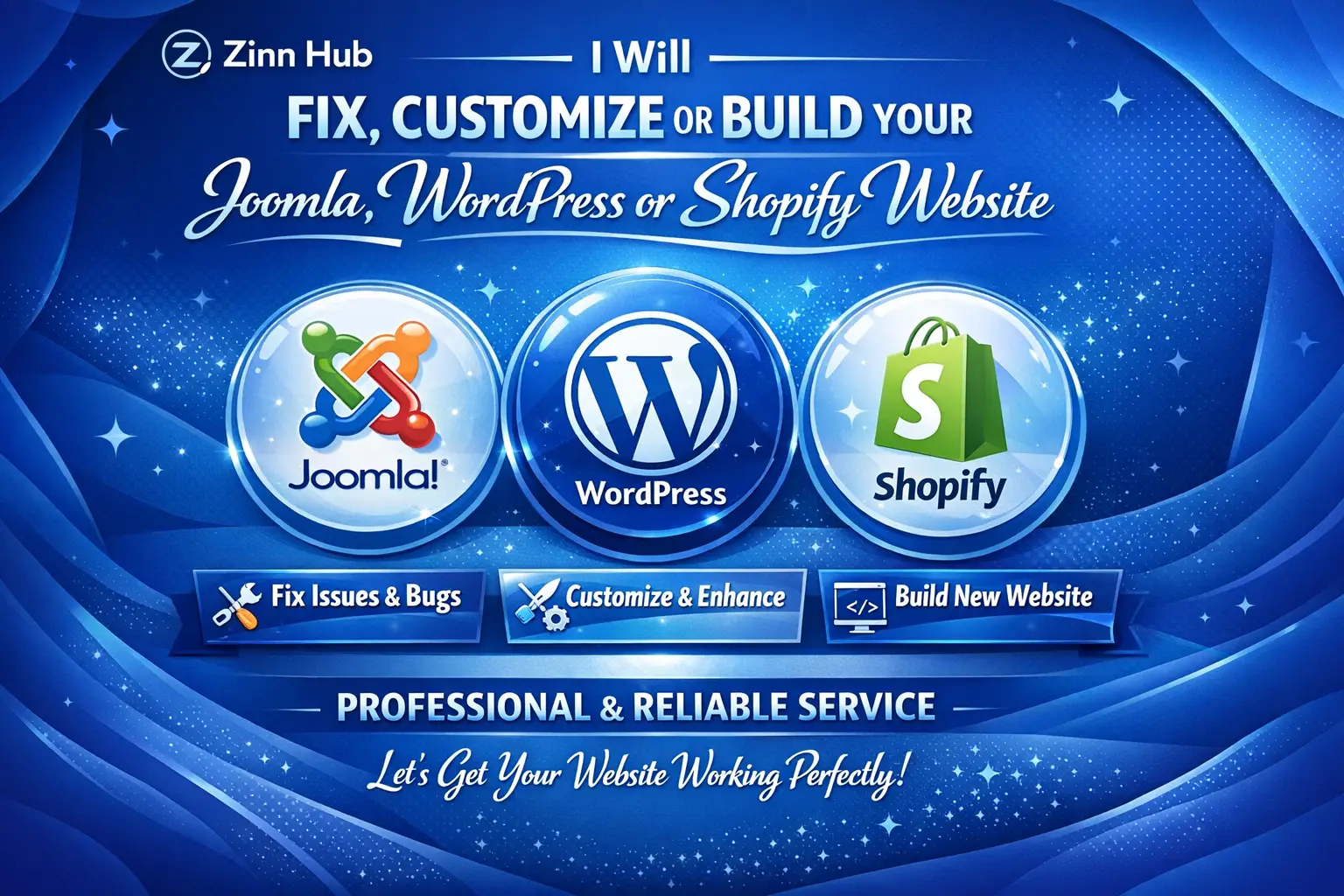 Fix, Customize, Or Build Your Joomla, Wordpress, Or Shopify Website 1 Fix