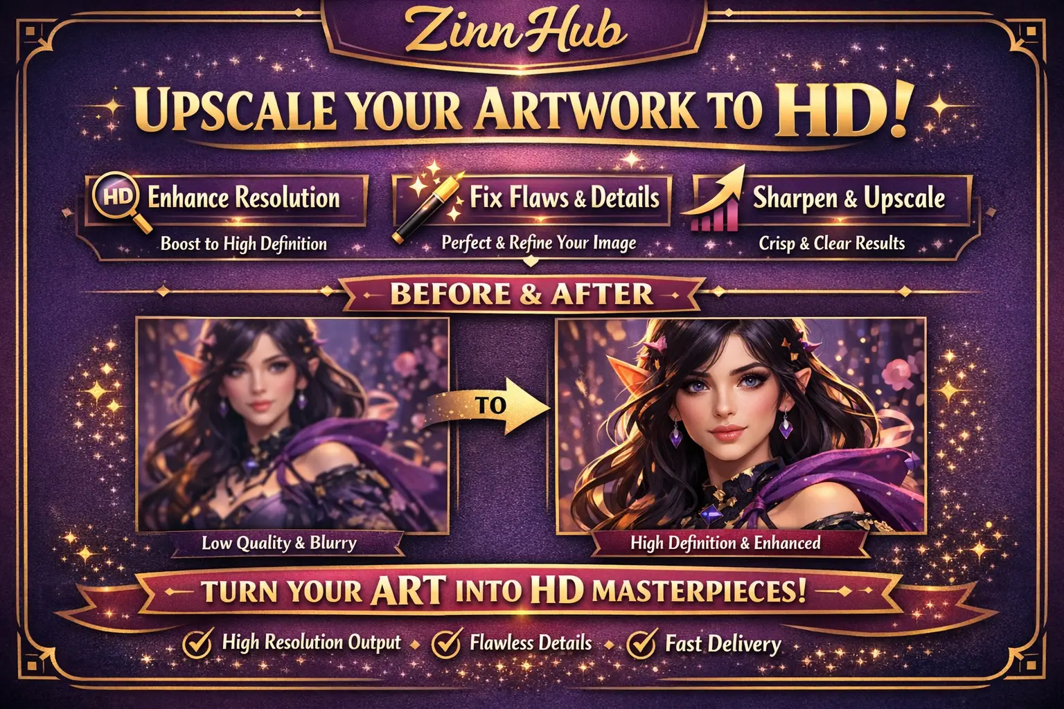 Upscale Your Artwork, Fix Flaws, And Increase Image Resolution To Hd 1 Upscale Your Artwork