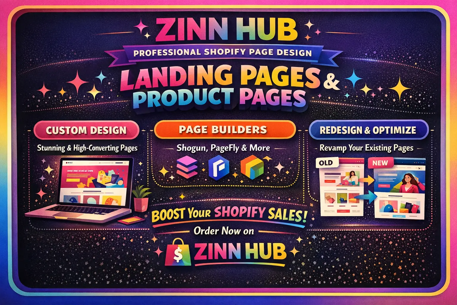 Design Shopify Landing Page, Product Page , Redesign With Shogun, Pagefly Etc 1 Design Shopify Landing Page