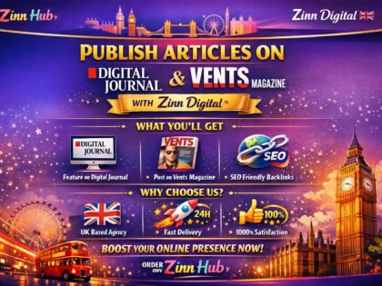 Publish articles on Digital Journal and Vents Magazine with Zinn Digital ™