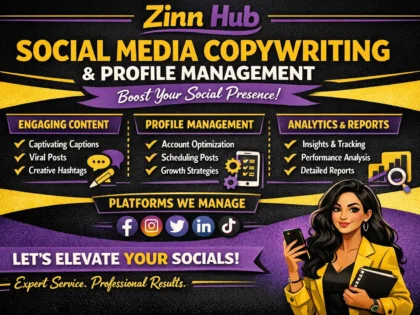 do social media copywriting and manage your profile