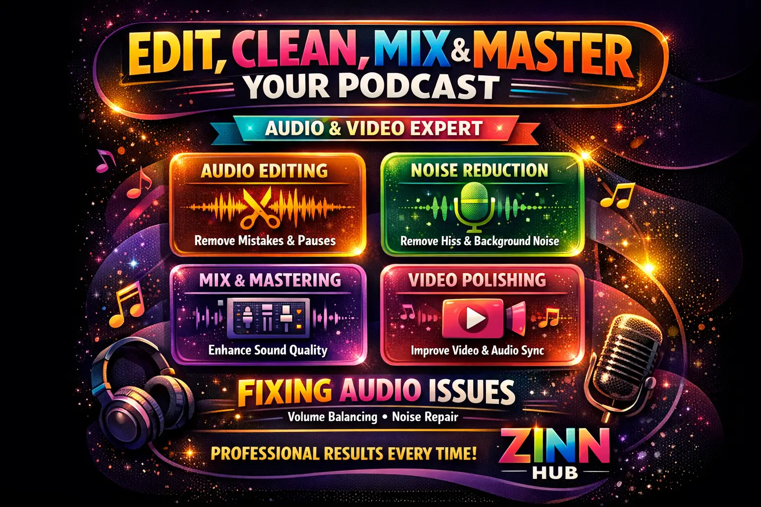 Edit,Clean,Mix,Master Your Podcast Audio Or Video And Fix Audio 1 Edit
