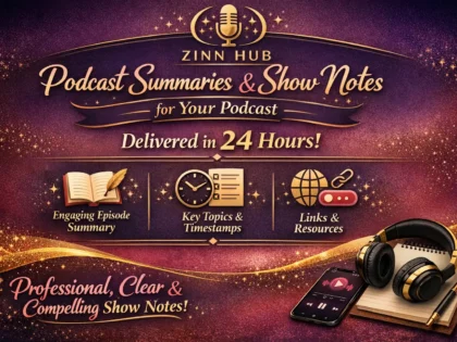 write podcast summary podcast shownotes for your podcast in 24 hrs