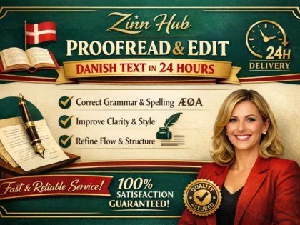 Proofread And Edit Danish Text In 24 Hours