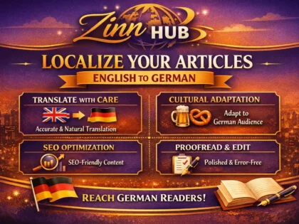 localize your articles from english to german