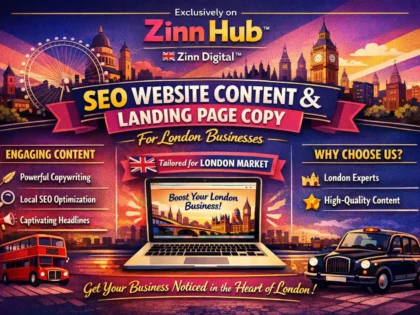 Create compelling SEO website content and landing page copy for London businesses