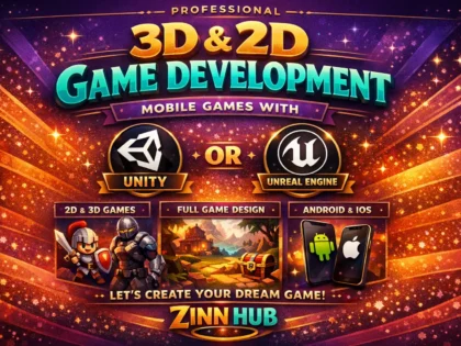 develop 3d and 2d game mobile game development with unity or unreal engine
