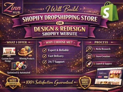 build shopify dropshipping store or design redesign shopify website
