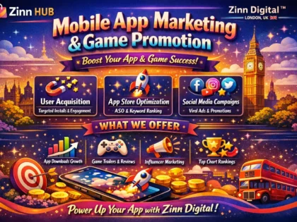 Mobile app marketing and game promotion by Zinn Digital ™