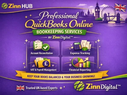 Professional QuickBooks Online bookkeeping services by Zinn Digital ™