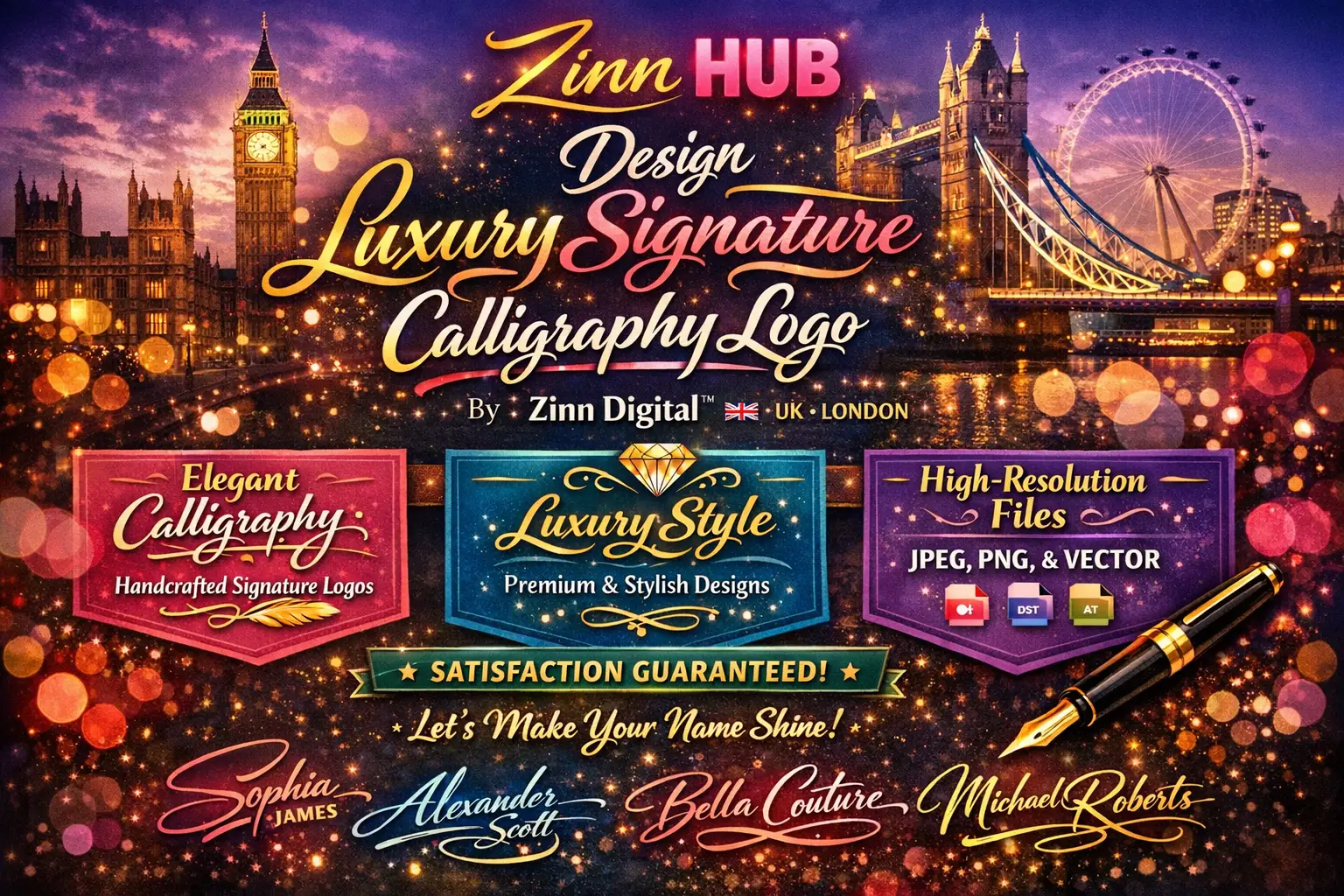 Design Luxury Signature Calligraphy Lettering Logo By Zinn Digital ™ 1 Design Luxury Signature Calligraphy Lettering Logo By Zinn Digital ™