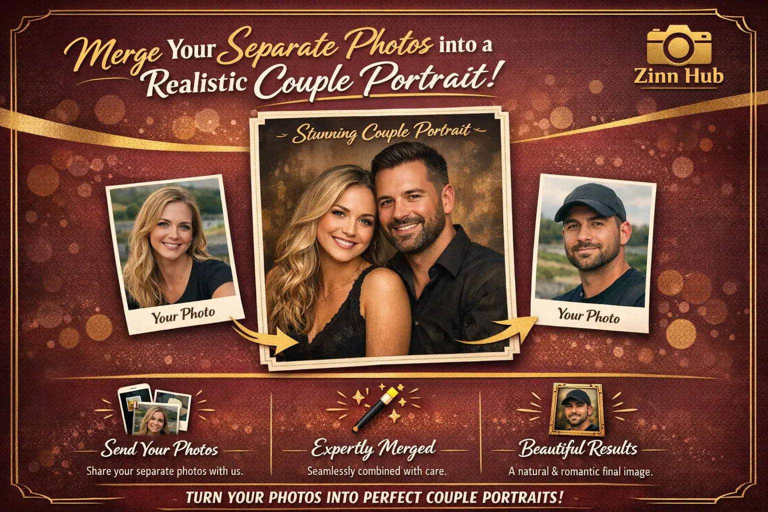 Merge Separate Photos Into A Realistic Couple Portrait 1 Merge Separate Photos Into A Realistic Couple Portrait