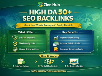 provide SEO friendly backlinks da 50 plus