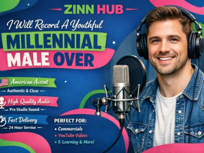 record a youthful millennial american male voice over