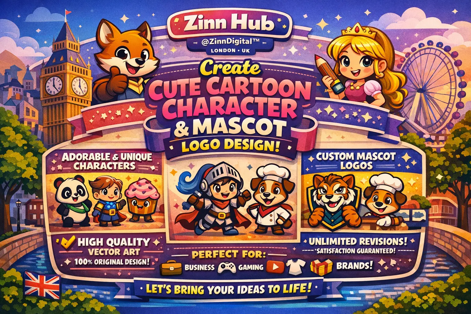 Create Cute Cartoon Character And Mascot Logo Design 2 Create Cute Cartoon Character And Mascot Logo Design - Image 2