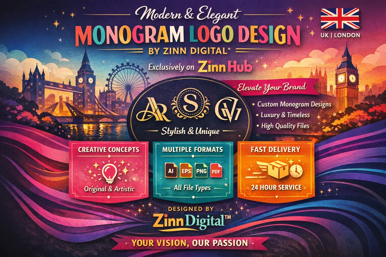 Modern And Elegant Monogram Logo Design By Zinn Digital ™ 3 Modern And Elegant Monogram Logo Design By Zinn Digital ™ - Image 3