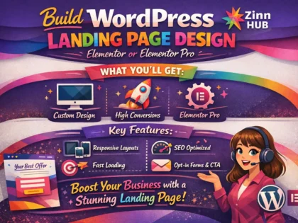 build wordpress landing page elementor or elementor pro landing page design