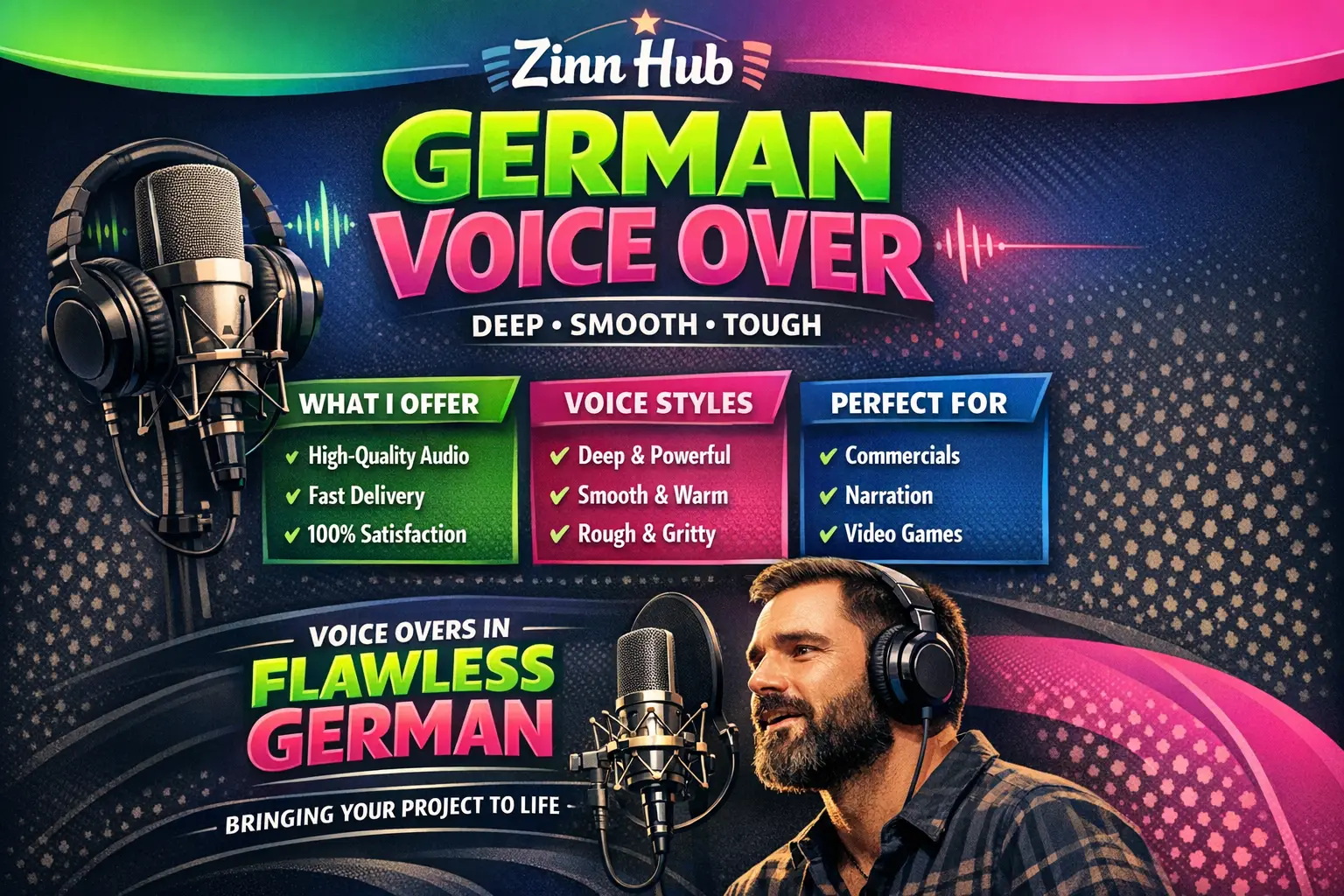 Do German Voice Over In A Deep, Smooth Or Tough Voice 1 Do German Voice Over In A Deep