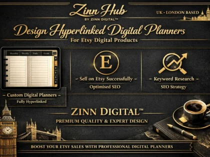 Design Hyperlinked Digital Planner For Etsy