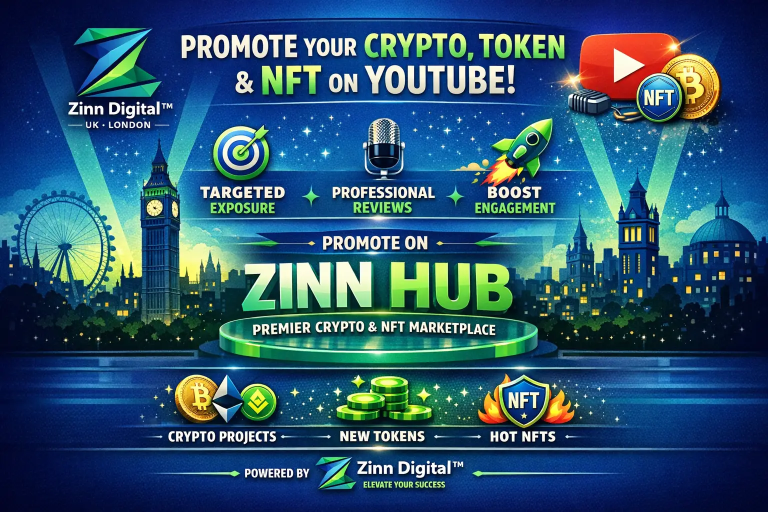Promote Your Crypto, Token, And Nft On Youtube With Zinn Digital ™ 1 Promote Your Crypto