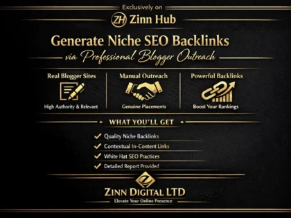 Generate Niche Seo Backlinks Via Professional Blogger Outreach