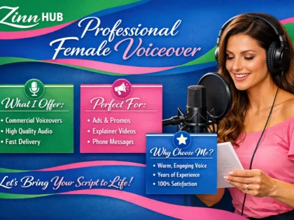 record a female commercial voiceover