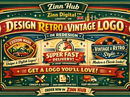 Design custom retro and vintage logo or redesign with fast delivery