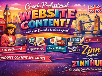 Create professional website content with Zinn Digital ™ in London