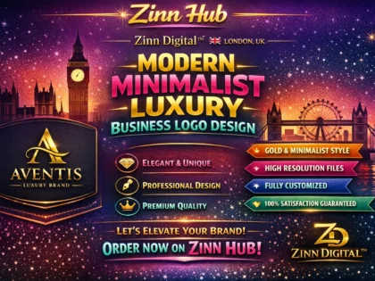 Create modern minimalist luxury elegant gold business logo design