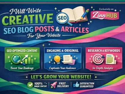 write creative SEO blog posts and articles for your website