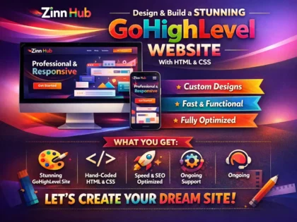 design and build a stunning gohighlevel website with HTML