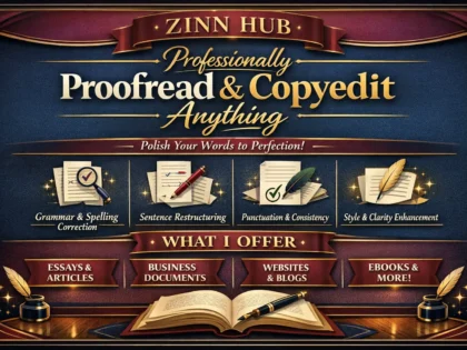 professionally proofread and copyedit anything