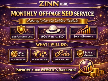 do monthly off page SEO service using authority white hat dofollow backlink