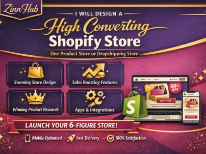design a high converting one product shopify store or shopify dropshipping store