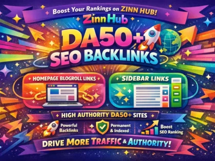 create da50 plus SEO backlinks homepage blogroll or sidebar