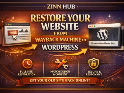 restore your website from wayback machine to wordpress