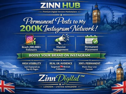 Permanent Posts To My 200K Instagram Network By Zinn Digital ™