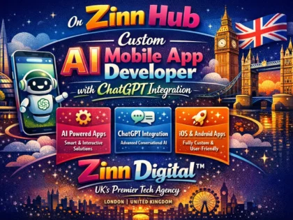 Custom AI mobile app developer with ChatGPT integration by Zinn Digital ™