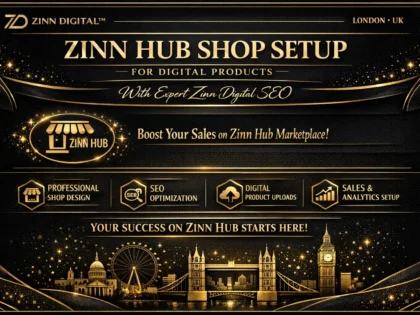 Zinn Hub Shop Setup for Digital Products with Expert Zinn Digital™ SEO
