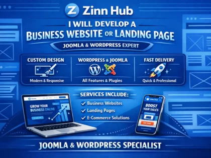 develop a business website or landing page joomla wordpress