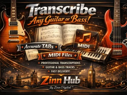 Transcribe any guitar or bass into accurate tabs and MIDI files